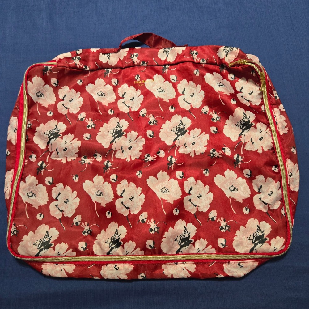 Isaac Mizrahi Travel Organizer Red Excellent Floral Packing Cube